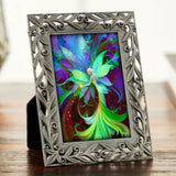 Framed colorful floral fairy artwork by Primal Painter.
