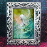 Framed mini print featuring Mystrelle of the Elemental Realm by Primal Painter. Air and Water Theme