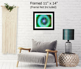 Green Abstract Art Print,  Spiral Wall Decor, Swirling Metaphysical Chakra Artwork - "New Growth"