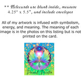 Gratitude Angel Art Greeting Card, Meaningful Artwork Notecard - "The Gift"