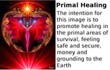 Red Root Chakra Necklace, Original Angel Art, Reiki Attuned - "Primal Healing"
