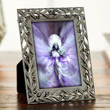 Framed ethereal violet fairy art with a full moon by Primal Painter. 