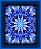 Blue Mandala Art Print, Reiki-Infused Visionary Artwork by Primal Painter -" Soul Connection"