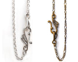 Large Diamond Shaped Necklace, Heart Chakra Jewelry, Bohemian Pendant "Angel Heart"