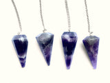 Amethsyt Crystal Pendulum, Dowsing Tool with Metaphysical Art by Primal Painter - "Intuitive Heart"