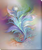 Abstract art canvas print called From Summer to Fall by Primal Painter featuring soft pastel rainbow floral elements. 