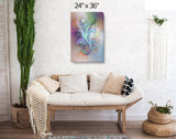 Modern Art Abstract Flower Print, Pastel Warm Colors, Nature Artwork With Symbolism - "Summer to Fall"