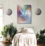Modern Art Abstract Flower Print, Pastel Warm Colors, Nature Artwork With Symbolism - "Summer to Fall"