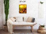 Yellow Angel Art Print, Abstract Landscape, Inspirational Art with Meaning by Primal Painter - "The Journey"