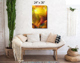 Yellow Angel Art Print, Abstract Landscape, Inspirational Art with Meaning by Primal Painter - "The Journey"