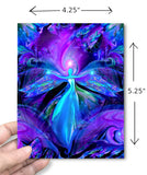Dimensions. Third Eye Chakra angel greeting card. Art by Primal Painter