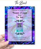 Back view. Third Eye Chakra angel greeting card, with envelope. Art by Primal Painter