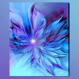 Abstract art canvas print called The Unfurling by Primal Painter and featuring wing like shapes that resembles a flower or an angel. 