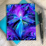 Third Eye Chakra angel greeting card, with envelope. Art by Primal Painter
