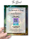 Card Back titled 'The Sporeacles of Fungi' by Toxina Sporceress held by a hand with a forest-themed background.