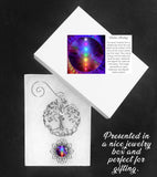 Rainbow Chakra Art Pendant With Tree of Life Ornament, Meaningful Gift - "Chakra Healing"