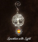 Orange Angel Art Pendant With Tree of Life Ornament, Meaningful Gift - "Light Being"