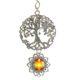 Orange Angel Art Pendant With Tree of Life Ornament, Meaningful Gift - "Light Being"