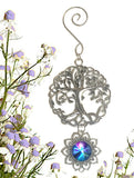 Purple Angel Art Pendant With Tree of Life Ornament, Spiritual Gift with Reiki Energy- "The Seer"