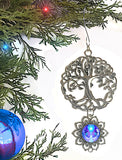 Tree of Life Pewter Hanging Ornament with Violet Angel Art Pendant - "Hope"