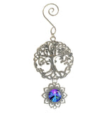 Purple Angel Art Pendant With Tree of Life Ornament, Spiritual Gift with Reiki Energy- "The Seer"