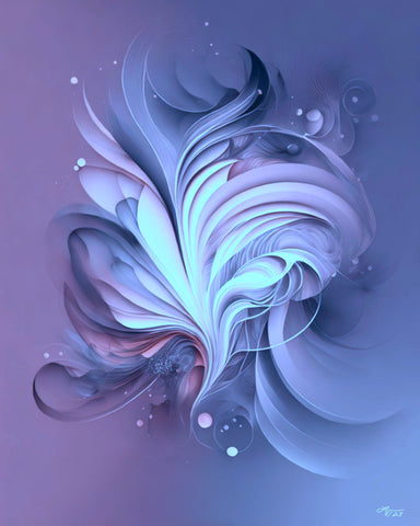 Contemporary Abstract Art Print in Blue Violet with Positive Energy and Symbolism - "Twilight"