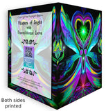 Front and back view. Twin flames artwork called Unconditional Love as a greeting card 