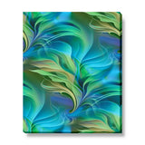 Modern Abstract Blue Art Stretched Canvas Print, Water Theme Four Elements - "Under the Sea"