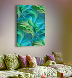 Modern Abstract Blue Art Stretched Canvas Print, Water Theme Four Elements - "Under the Sea"