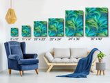 Modern Abstract Blue Art Stretched Canvas Print, Water Theme Four Elements - "Under the Sea"