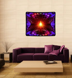 Chakra Wall Hanging, Art Blanket, Meditation Room Decor, "The Protector"