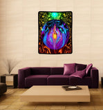 Violet Flame Tapestry, Visionary Art Wall Hanging, Reiki Throw Blanket- "Transmutation"