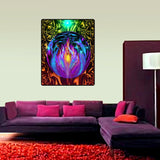 Violet Flame Tapestry, Visionary Art Wall Hanging, Reiki Throw Blanket- "Transmutation"