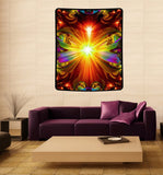 Psychedelic Tapestry Meditation Tapestry, Reiki Throw - "Light Being"