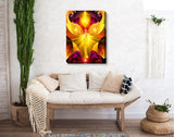 Yellow Stretched Canvas Angel Art Print, Metaphysical Wall Decor - "The Becoming"