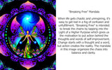 Mandala Greeting Card, Blue Purple Angel Thank You Card, Reiki Art - "Breaking Free Mandala"