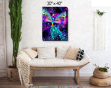 Rainbow Angel Stretched Canvas Decor, Reiki-Inspired Chakra Art - "Bubbles of Clearing"