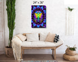 Gallery Stretched Canvas Mandala Print, Rainbow Sacred Geometry, Fairy Angel Art - "Centered"