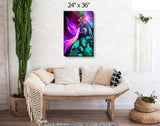 Guardian Angel Gallery Stretched Canvas, Rainbow Reiki Home Decor -  "Divine Protection""