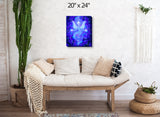 Blue Angel Stretched Canvas Print, Purple Wall Decor - "Dream"