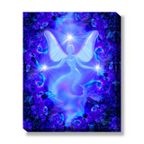 Blue Angel Stretched Canvas Print, Purple Wall Decor - "Dream"