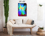 Pastel Angel Stretched Canvas Print, Reiki-Inspired Wall Decor - "Ease"