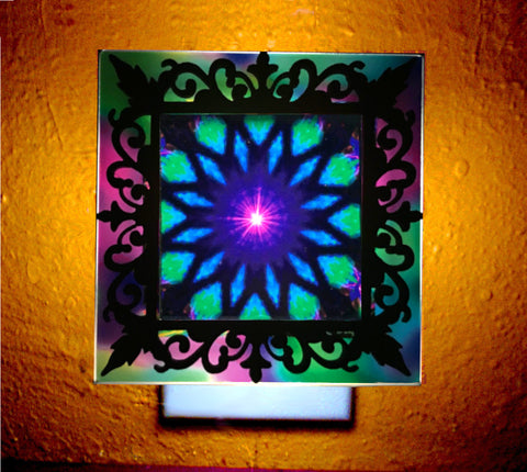 Designer Mandala Night Light, Sacred Geometry Lighting, Small Table Lamp - "Embrace Light"