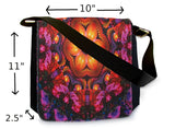 Psychedelic Messenger Bag, Festival Purse, Flower Mandala Art Handbag - "Eternal Health"