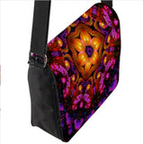 Psychedelic Messenger Bag, Festival Purse, Flower Mandala Art Handbag - "Eternal Health"