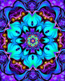 Lotus Mandala Art Greeting Card, Flower Kaleidoscope Blank Notecard, Reiki Art Card - "Flowering Lotus"