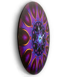 Round Mandala Wood Wall Clock - "Fuchsia Swirl"