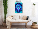 Twin Flames Stretched Canvas Art Print, Reiki-Inspired Wall Decor - "Healing Circle"
