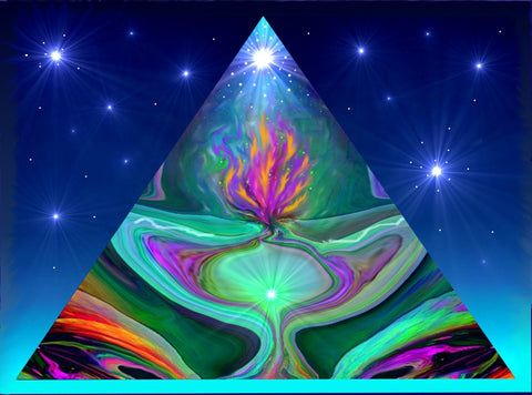 Energy Art Pyramid Violet Flame Abstract Art Reiki Print