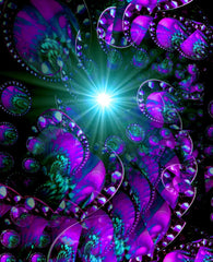 Psychedelic abstract Art print, Purple Galaxy, third eye Chakra Art by Primal Painter